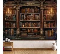 Accnicc Vintage Bookshelf Tapestry Medieval Art Book Tapestries Wall Hanging Gothic Dark Academia Retro Library Backdrop Tapestry for Bedroom Living Room Dorm Study Classroom 60 × 44 inch