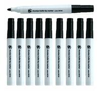 Acco Brand 5 Star Bullet Tip Dry Wipe Black Marker Pens for Home, Office & School (10 Pack)