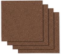 Acco Brands 4 Pack 12in. X 12in. X .25in. Dark Cork Tiles 15050Q - Pack of 4