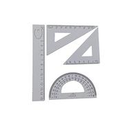 Accod Aluminum Alloy Ruler Set Math Geometry Tool Measuring Ruler Maths Ruler Set for Student Teacher Cartographer and Measuring 4 in One. (White)
