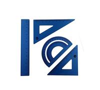 Accod Aluminum Alloy Ruler Set Stainless Steel Scale Ruler Math Geometry Tool 4 in One Measuring Ruler for Student Architect Engineer and Draftsman (Blue)