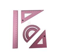 Accod Aluminum Alloy Ruler Set: Stainless Steel Scale Ruler, Math Geometry Tool (Pink, 18cm)