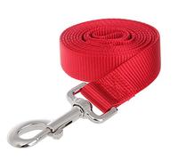 Accod Dog Training Lead Leash Pet Rope Pet Portable Soft Traction Rope Basic Nylon Lead for Small Medium and Large Dogs with Stainless Steel Buckle 2M x 2CM (Red)