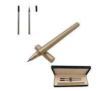 Accod Handmade Brass Pen Ballpoint Pen Signature Pen Gel pen High-end Gift Box with Two Replaceable Black Refills(0.5mm) Gift for Friends Classmates Family and Colleagues
