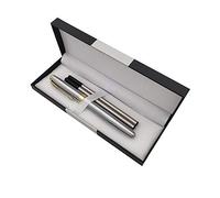 Accod Metal Ballpoint Pen Roller Ballpen Signature Pen with Two Replaceable Black Refills(0.5mm) Nice Gift for Friends Family Colleagues and Business Partners(Silver)