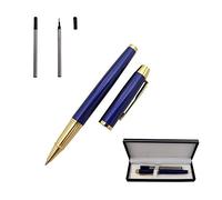 Accod Metal Ballpoint Pen Rollerball Pen Signature Pen with Two 0.5MM Black Pen Refills,Gift Pen for Colleagues and Family,Gift Boxed (Blue)