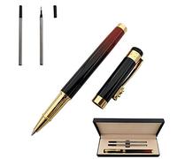 Accod Metal Rollerball & Ballpoint Pen Fine Nib Beautiful Business Signature Pen Premium Gift Box with Two 0.5mm Black Refills Gift Pen for Friend, Family Paint Process (Red)