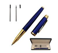 Accod Metal Signature Rollerball Pen Blue Ink 0.5mm Refillable Gift Boxed (Blue)