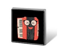 Accordeon Cute Button Pins Square Badge Cool Personalised Pattern Brooches for Bag Hat