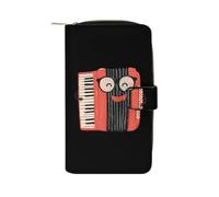 Accordeon Leather Wallets Zipper 12 Card Slots Pouch