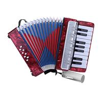 Accordian,17 Key 8 Bass Piano Accordion Musical Instrument for Beginners Students, Bass Piano Educational Musical Instrument (Red)