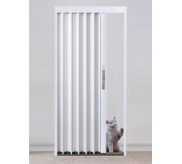 Accordian Door Bathroom Sliding Door Track Folding Door Hardware Kit, Magnetic Partition Gate for Room Divider(White,40x80in(101x203cm))