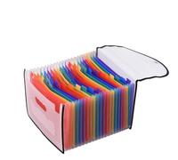 Accordian File Folder Organizer 24 Pockets Expanding Case with Cover A4 Letter Size Document Rainbow Color for Home Office(Pink)