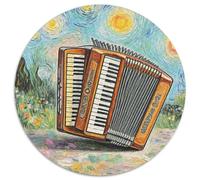 Accordion 1000pc Round Puzzle Highlighting, A Joy to Assemble, Perfect for Relaxing in The Sunroom 1000pcs (67.5x67.5cm)