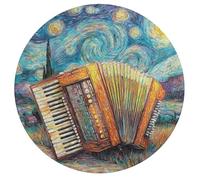 Accordion 195 Piece Round Puzzle Musical Instrument Music Animal Shape Durable Premium Puzzle Stress Relief Relaxing Activity Home Decor Challenging Educational 195 PCS