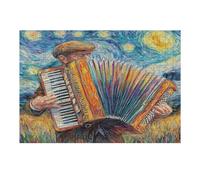 Accordion 300 Pieces Classic Jigsaw Puzzle Musical Instrument Music Puzzle for Adults Concentration Training Wall Art Mental Exercise Halloween Premium Cardboard 300 PCS