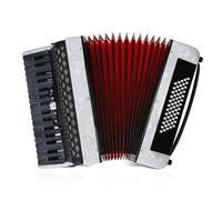 Accordion 34 keys 60 bass keys Lightweight instrument for beginners Adult with backpack Ergonomic strap Easy to play instrument (white)