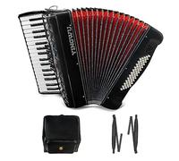 Accordion 34 keys 60 bass keys Lightweight instrument for beginners Adult with backpack Ergonomic strap Easy to play instrument (black)