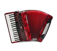 Accordion, 34 Keys 60 Bass Premium Accordion for Beginners and Professionals with Backpack and Carrying Strap (Red)