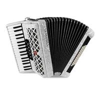 Accordion, 34 Keys 60 Bass Premium Accordion for Beginners and Professionals with Backpack and Carrying Strap (White)