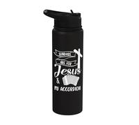 Accordion Apparel - Awesome Jesus Lovers Design Stainless Steel Insulated Water Bottle