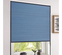 Accordion Door,Blue Honeycomb Vertical Pull Down Sliding Door, Aluminum Frame, No Drill, Blackout Interior Divider for Windows/Closets, 70x140cm Space-Saving Solution