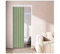 Accordion Door Curtains - Magnetic Folding Shower Curtains for Room Divider, Bedroom, Bathroom & Living Room - 47.2" W x 70.9" H Green Folding Closet Doors