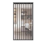 Accordion Door Interior PVC Sliding Folding Doors with Lock Divider Door with Hardware Multifold Doors with Acrylic Panel(Gray200x150cm)