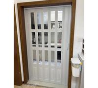Accordion Door - Internal Plastic Folding Door for Cupboard or Wardrobe, No Drill Installation with Track