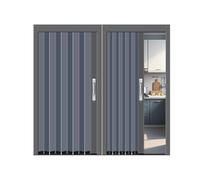 Accordion Door Metal Multifold Interior Gate Blackout Multifold Sliding Doors - Soundproofing Panels & Upgraded Rollers Home Theater/Bedroom Divider (23"-80" Wide)(56x80in (142x203cm))
