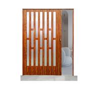 Accordion Door Metal Multifold Interior Gate No Bottom Track & Smooth Sliding Multifold Interior Doors Room Divider For Closet RV Patio Shower Door Suitable For Any Size Opening(WxH 54x80in(136x203cm)