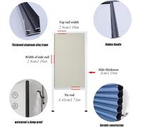 Accordion Door Pull Down Screen, Interior Invisible Partition Folding Door Vertical with Aluminum Frame for Room No-Drilling Partition Sliding Gate(White,WxH 66x80in(166x203cm))