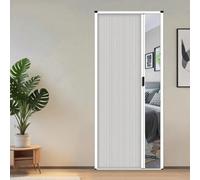 Accordion Door Push Pull Folding Door No Drilling Interior Exterior | PVC panel construction suitable for rooms entrances and flexible area separation(85x240cm/33.5x94.4in)