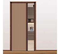 Accordion Door - Retractable Concertina Doorway Divider with Handle - Brown Cellular Fabric for Bedroom Bathroom Kitchen Office RV - W48in x H78in