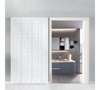 Accordion Door Room Divider - PVC Honeycomb Folding Door for Large/Small Spaces - Invisible Blackout Design
