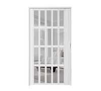 Accordion Door with Clear Panels - Folding Multifold Closet Door with Handle for Bathroom Entrances and Wardrobes, Retractable Patio Sliding Door