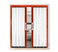 Accordion Door with Lock, Sliding Folding Door Multifold Interior Doors for Closet, Bathroom, Or Laundry Room, No Drill Aluminum Frame, Easy Install(26x40in(66x101cm))