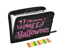 Accordion File Folders 13 Pockets A4 Letter Size with Zipper Closure for Document Storage Glitter Purple Halloween carpetas de
