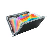 Accordion File Organizer 13 Pocket Receipt Coupon Organiser Receipt Wallet Small Expandable File Folder Small Accordion Folder Zippered(Gray Rainbow)