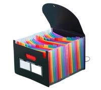 Accordion File Organizer 2 PCS 13/24 Pockets Accordian File Folder Expanding Organizer Filing Box Multicolored Paper/Bill/Receipt/Document Holder Bag A4 for Files(24 Pockets)