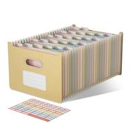 Accordion File Organizer, 26 Pockets Wheat Straw Expanding File Folders, Upright&Open Top, A-Z Bill Receipt Organizer, 100% BPA Free, Return to Nature, Healthy Living, Letter/A4 Size-Wheat Yellow