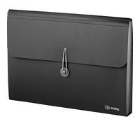 Accordion File Organizer Black, 13 Pocket Expanding File and Cover Folder with Labels, Plastic Portable Desktop Letter A4 Paper - by Enday