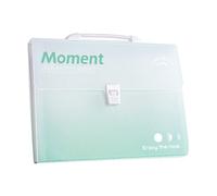 Accordion File Organizer, Expanding Folder, 12.99 x 9.72 x 1.3 inches, Large Capacity Paper Holder, Multi-Pocket Design, Ideal for Desk Organization, Business, Schools, Light Blue/Green