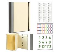 Accordion File Organizer Manila Pocket Document Folder for Passports, Birth Certificates & Important Papers, Office & Home Storage, Document Organizer Folio with Labels (BB)