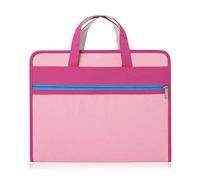 Accordion File Organizer, Oxford Canvas Expanding Files Folders 13 Pockets with Colored Labels Handle Portable Document Holder Bag(Pink)