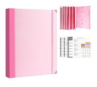 Accordion File Organizer Pocket Document Folder, Portable Multi-Pocket Filing Folder for Important Papers, Expandable Elastic Closure Storage Stylish Binder for Passports (Pink)