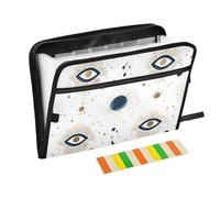 Accordion Folder 13 Pockets A4 Letter Size Office Folders with Zipper Closure for Librarian Paperwork Business Gilded Evil Eye