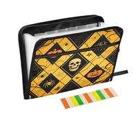 Accordion Folder 13 Pockets A4 Letter Size with Zipper Closure for Office Supply Halloween Black and Gold Spider Pumpkin carpeta de