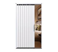 Accordion Folding Door 198cm Tall with Lock & Key, Heavy Duty Concertina Door for Internal Use, Grey White Finish, Ideal for Home and Commercial Spaces
