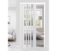 Accordion Folding Door, Concertina PVCinternal Folding Door Room Divider(White,79x80in (200.5x203cm))